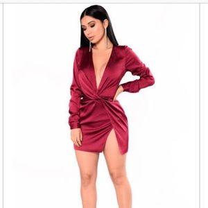 Wine colored Fashion Nova Dress